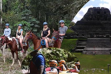 Horse back ride to xunantunich and Cavetubing